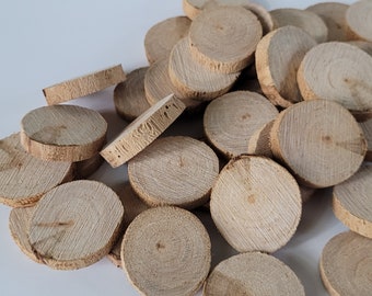 Rustic Cherry Branch Craft Rounds, Miniature Fairy Garden Stepping Stones, Set of 37