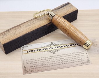 Whiskey Barrel Wood Key Chain With Compartment