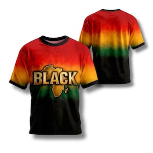 Black Pride Africa Map Shirt, Pan African Rasta Gradient Tee, Unisex Heritage Top