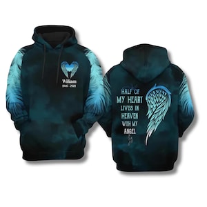 Personalized Memorial Angel Wings Hoodie, Remembrance Gift
