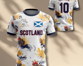 Scotland Soccer T-Shirt Set, Navy Blue, Custom Name & Number