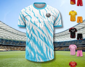 Custom Soccer Jersey Shorts Set, Personalized Team Name Number, Youth Adult Football Kit