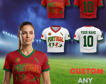 Portugal 2026 Crop Top Jersey for Soccer Fans, Women Football Supporter Shirt, Team Portugal Fan Apparel, Match Day Outfit Gift