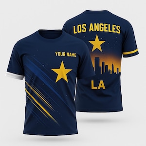 Custom Name LA Galaxy Soccer Fan 3D T-Shirt Personalized Jersey