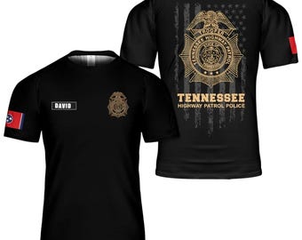 Custom Tennessee Highway Patrol T-Shirt: Personalized Trooper Badge Graphic Tee