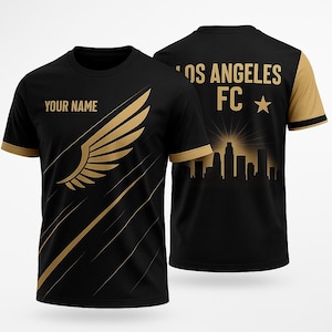 Custom Name Los Angeles FC Soccer Fan 3D T-Shirt Personalized Jersey