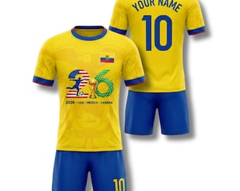 Custom Ecuador Soccer Jersey Set, 2026 World Cup Football Shirt, Personalized Kit