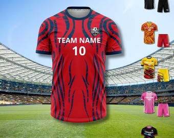 Custom Soccer Jersey & Shorts Set, Personalized Team Name Number, Youth Adult Football Kit, 6 Styles
