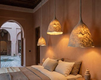 Lámparas colgantes de fieltro de lana artesanales: iluminación 100 % natural y acogedora (3 tamaños disponibles)