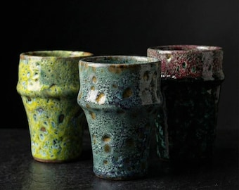 Vintage Chateau Stoneware Mugs: Hand-painted Floral Japan Tea Cups, Set of  5 - Etsy