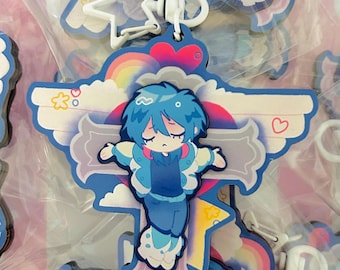 Dramatical Murder Aoba Cross DMMD Wooden layered keychain