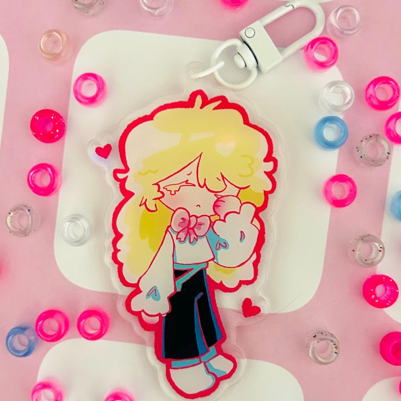 Llaveros acrílicos de conejito de Alien Stage Luka