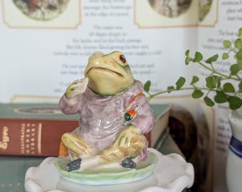 Beatrix Potter's "Mr. Jeremy Fisher" Vintage Frog Figurine 1950 F. Warne & Co. Ltd. England