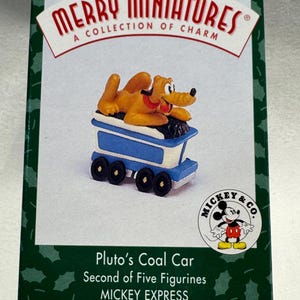 Hallmark Merry Miniatures - “Pluto’s Coal Car” Mickey Express Series #2 (1998) New in Box