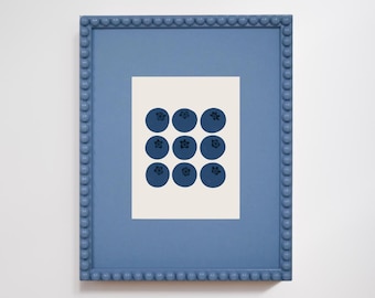 Blueberry Print, Kitchen Wall Art, Kitchen Wall Decor, Printable Wall Art, Eclectic Kitchen, Modern Fruit Print, Farmhouse Food Art, Trendy