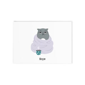 Tarjetas navideñas acogedoras de gatos, divertidas tarjetas de felicitación de animales, lindas tarjetas de temporada, regalo para amantes de los gatos, impresión a una cara
