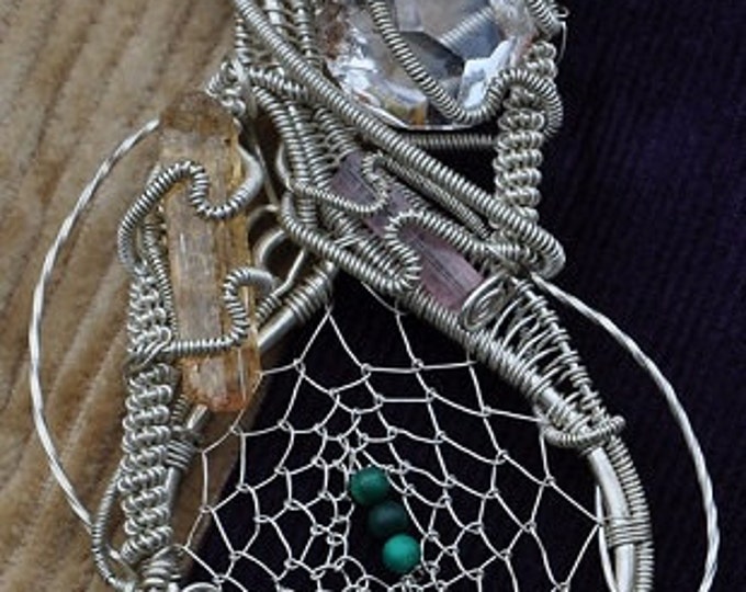 Wire Wrapped Dream Catcher Pendant Etsy