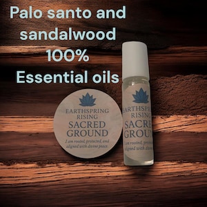 Sacred Ground Perfume Oil – Palo Santo & Sandalwood for Peace and Protection | 10ml Roll-On Spiritual Fragrance