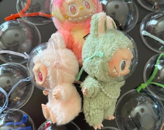 Labubu Face Shield with adjustable strap, Labubu Protective Shell Dust Cover, Labubu Monster Transparent Display, Gift for Labubu Lover