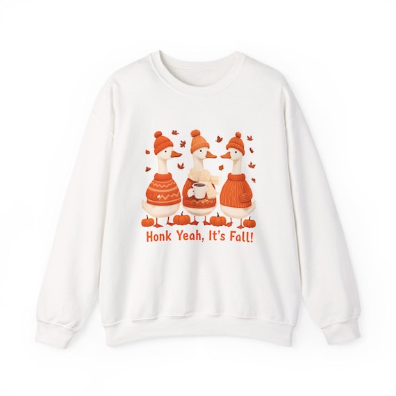 Autumn Geese Crewneck Sweatshirt: Silly Goose Fall Tee