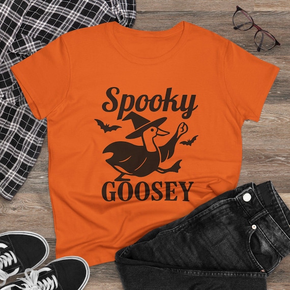 Spooky Goose Halloween T-Shirt: Women's Funny Graphic Tee