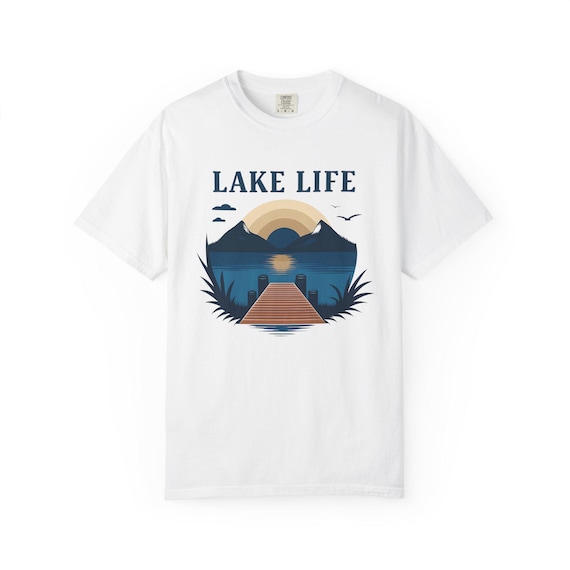 Lake Life T-Shirt: Garment-Dyed Cotton Tee for Camping & Outdoors