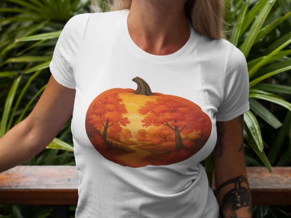 Autumn Pumpkin Graphic Tee: Unisex Fall Fashion