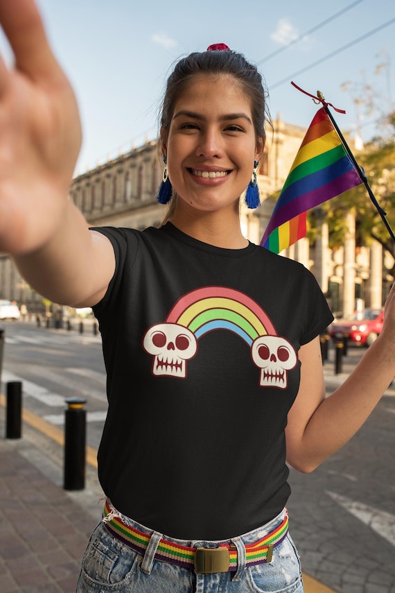 Rainbow Skulls T-Shirt: Goth Pride Unisex Tee