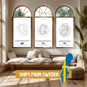 Poster Formel 1 2025 Spuren (WEISS), 24 Spuren verfügbar | Geschenkidee, F1 Wandkunst, F1 Poster | F1 Geschenk, Geburtstagsgeschenk für Sie und Ihn