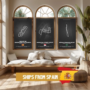Poster Formel 1 2025 Spuren (SCHWARZ), 24 Spuren Verfügbar | Geschenkidee, F1 Wandkunst, F1 Poster | F1 Geschenk, Geburtstagsgeschenk für Sie und Ihn