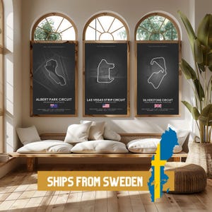 Poster Formel 1 2025 Spuren (SCHWARZ), 24 Spuren Verfügbar | Geschenkidee, F1 Wandkunst, F1 Poster | F1 Geschenk, Geburtstagsgeschenk für Sie und Ihn