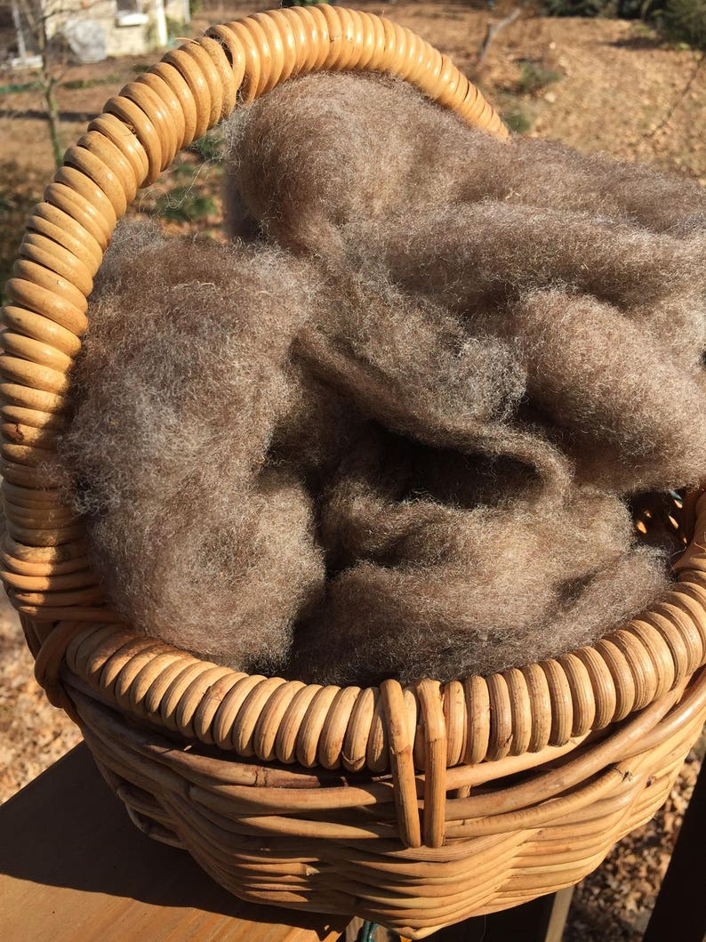light brown or white wool roving