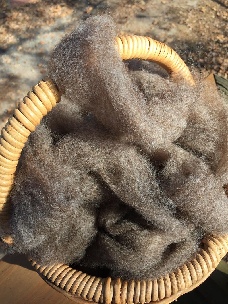 light brown or white wool roving