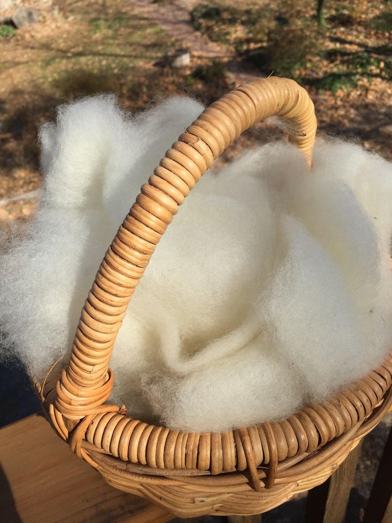 light brown or white wool roving