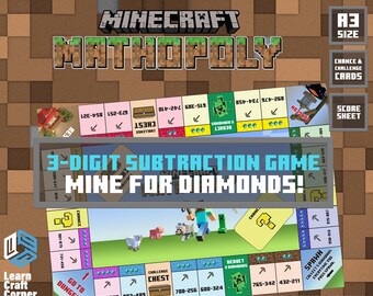 Mathopoly Game – 3-Digit Subtraction Printable for Kids – Fun Math Board Game for Classroom, Homeschool & Math Centers