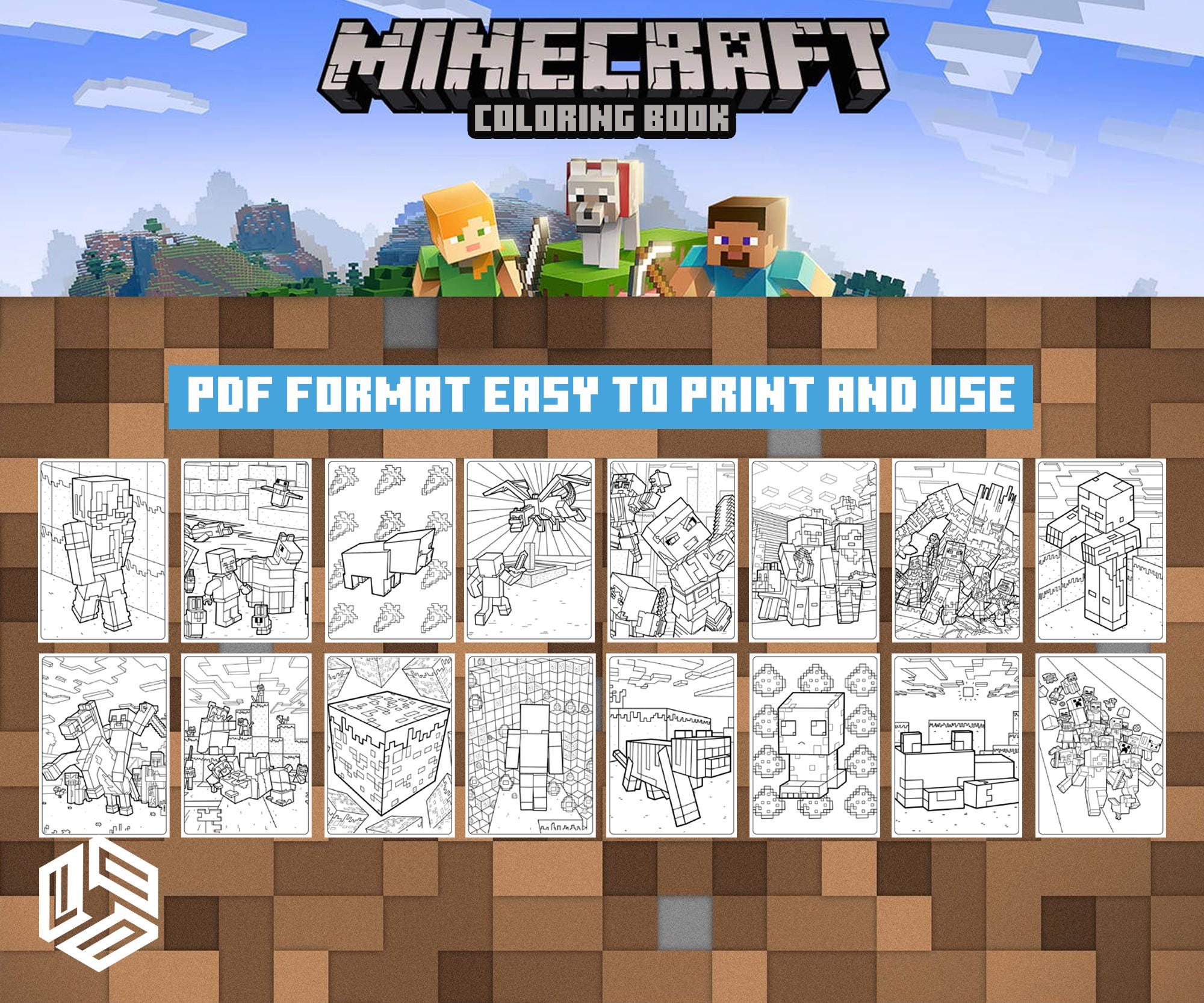 Minecraft Coloring Set Minecraft Coloring Pages Printable – 51-page Coloring Book for Kids ...