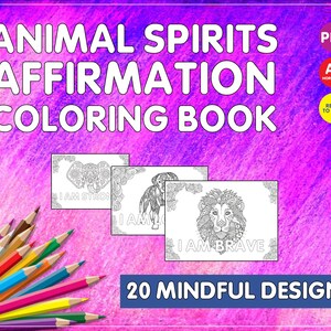 Animal Affirmation Coloring Pages – Mindful SEL Activity Book for Kids – Printable Self-Esteem Coloring Sheets