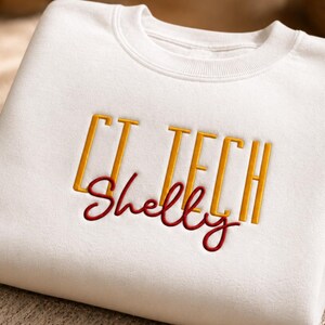 Embroidered CT Tech Sweatshirt, Personalized CT Tech Sweatshirt, Computed Tomography Crewneck