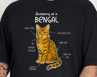 Anatomy of Bengal Cat Shirts. Cat Owner T-Shirt