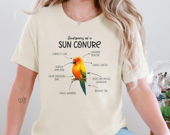 Anatomy Of A Sun Conure Shirt, Funny Parrot Lover Tees