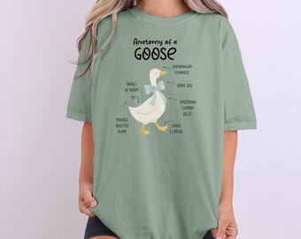 Gåsens anatomi T-shirt, rolig gåsälskare T-shirt, bondgårdsdjur T-shirt