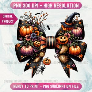Spooky Coquette Bow Halloween PNG: Trendy Horror Clipart (Digital Download