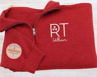Embroidered Radiology Technologist Gift, Custom Rad Tech Quarter Zip Shirt, RT Grad Pullover
