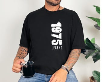 T-shirt cadeau 50e anniversaire pour homme : T-shirt aux couleurs confort 1975