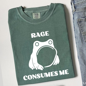 Rage Consumes Me Frog T-Shirt: Vintage Meme Style, Nature Lover Gift