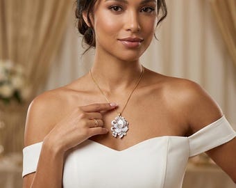 Joyería italiana, collar de camafeo Torre del Greco, collar de camafeo floral, camafeo auténtico, collar de novia, collar elegante