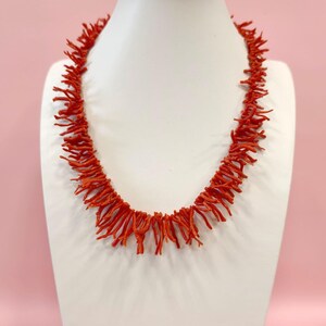 women's necklace, natural coral necklace, décolleté necklace, women's gift, real coral necklace, summer necklace, eye-catching necklace, jewels image 2