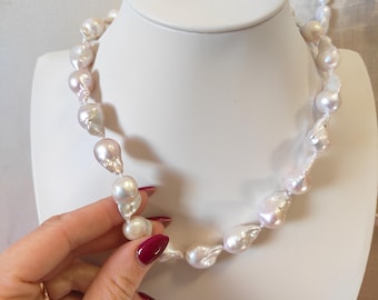 Barokke parelketting, damesketting, Italiaanse sieraden, elegante ketting, bruidsketting, statement ketting, parelchoker, cadeau