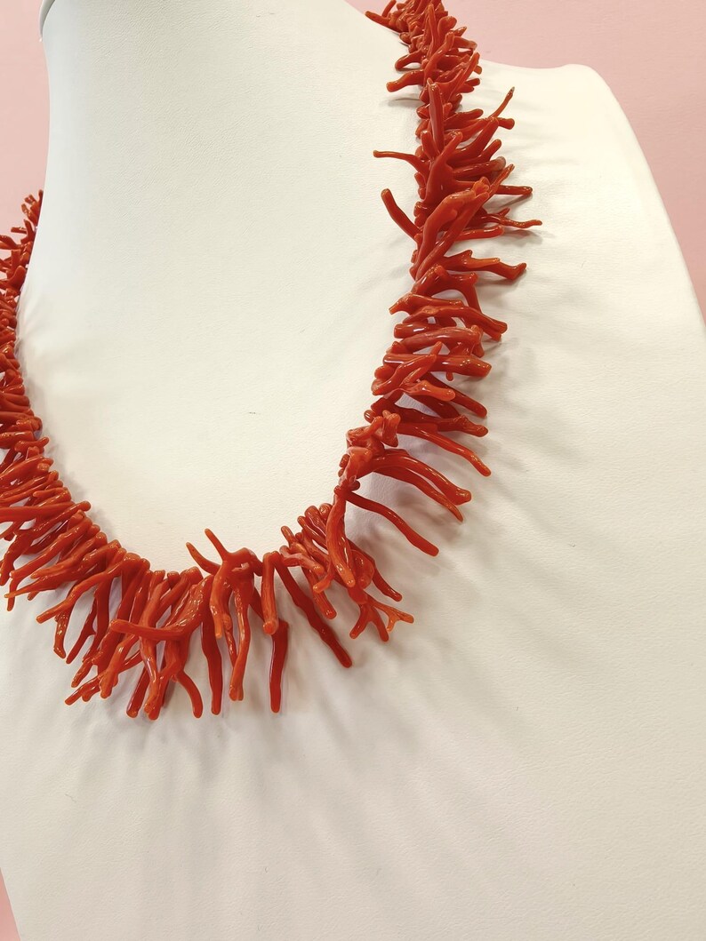 women's necklace, natural coral necklace, décolleté necklace, women's gift, real coral necklace, summer necklace, eye-catching necklace, jewels image 6