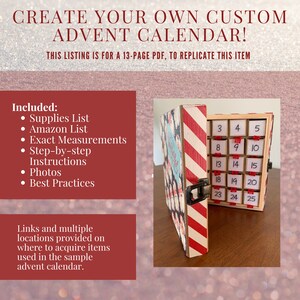 Custom Advent Calendar DIY Craft, Printable Instructions, Supply List ...